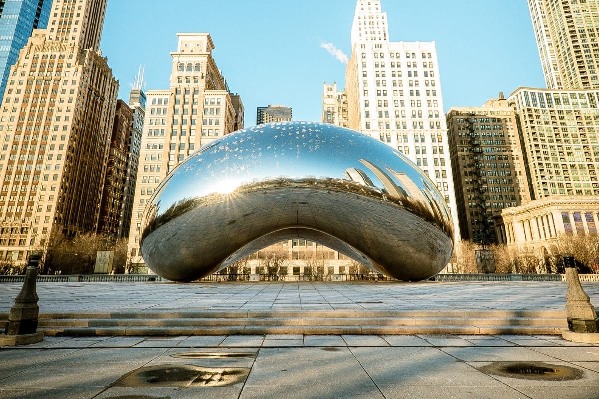 The Cloud Gate in Millennium Park Chicago
