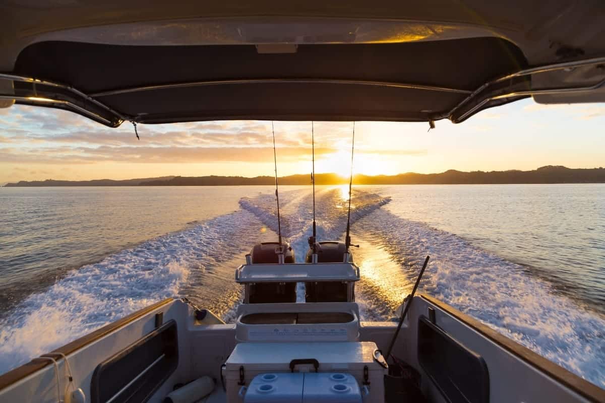 Waiheke Island new zealand sunrise on boat