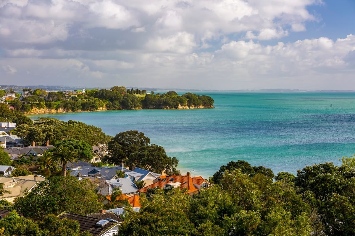 Scenic view of the beautiful Devonport, a coastal suburb in Auckland, New Zealand