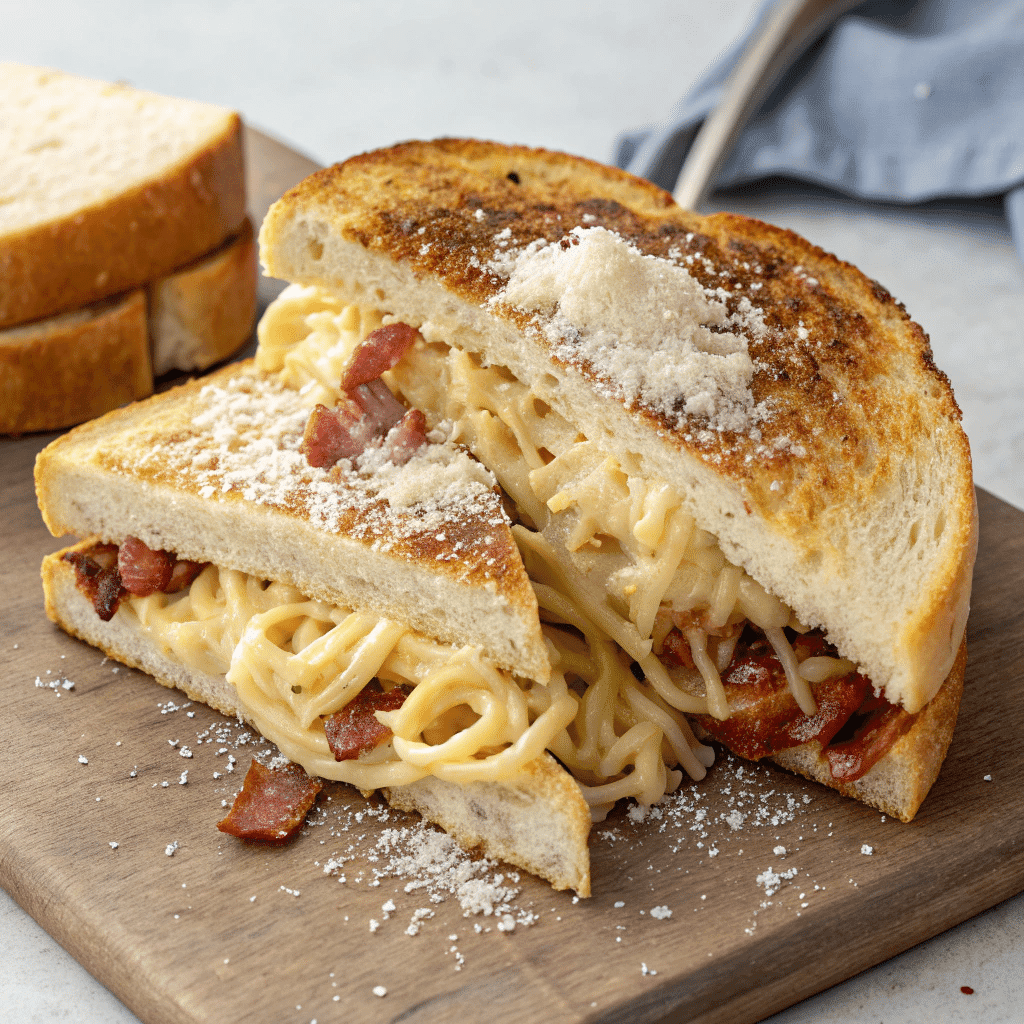 Roman carbonara-filled sandwich