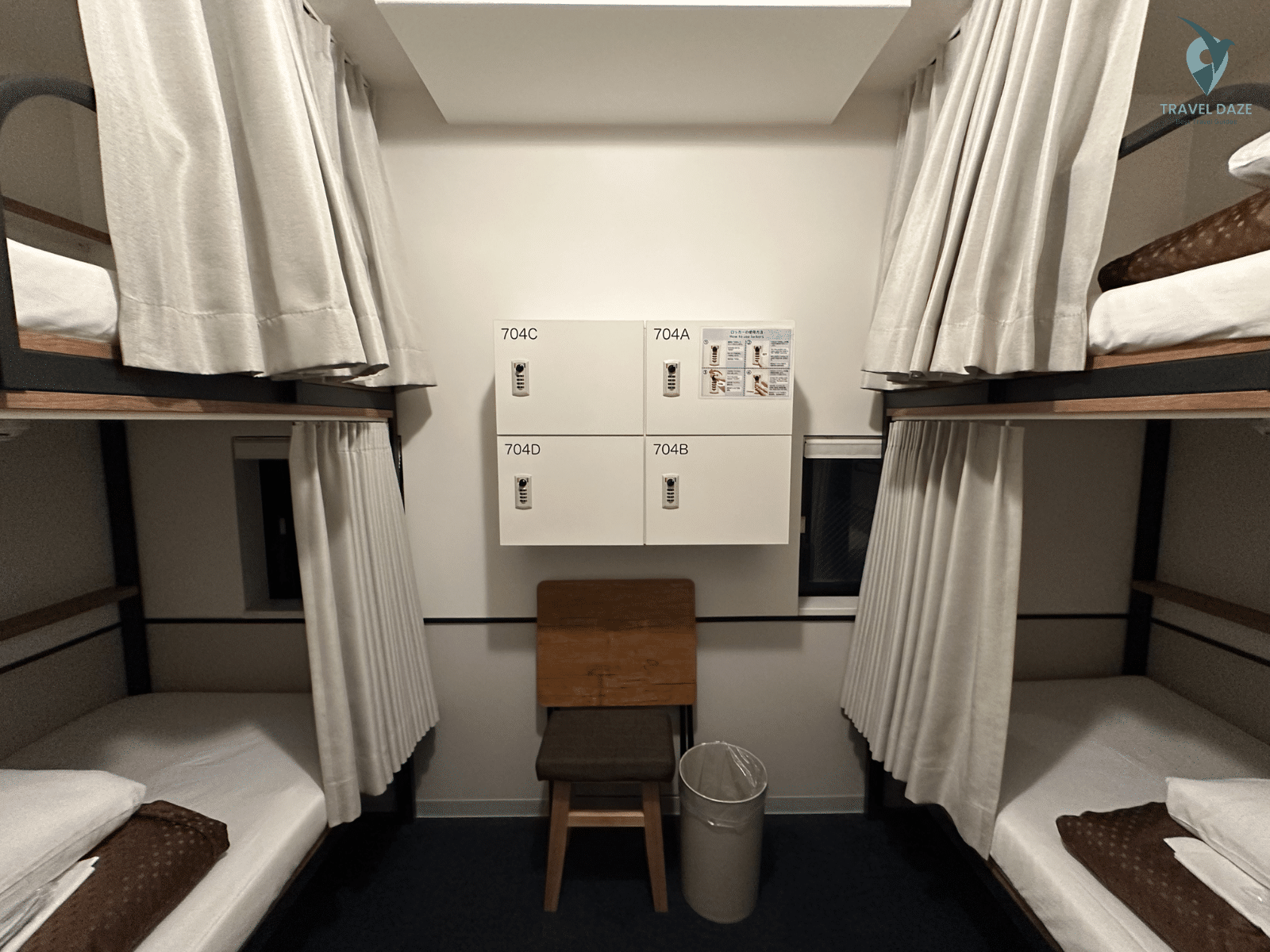 Interior of Hostel Dormitory Room with Bunkbeds