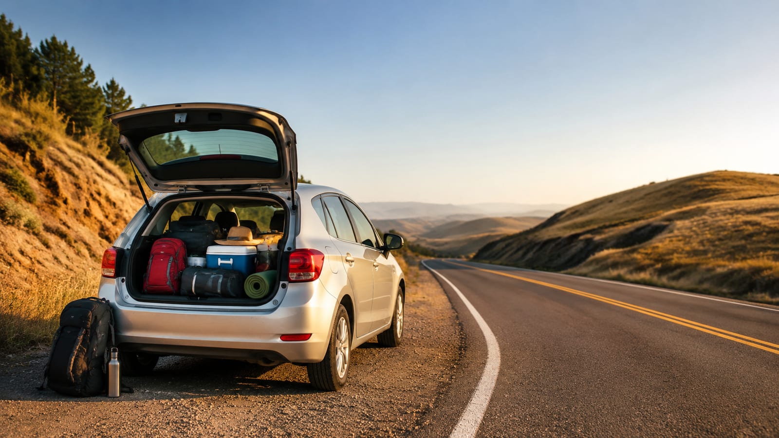 Is New Zealand Expensive? The Cost of Traveling New Zealand, packed hatchback beside winding mountain road